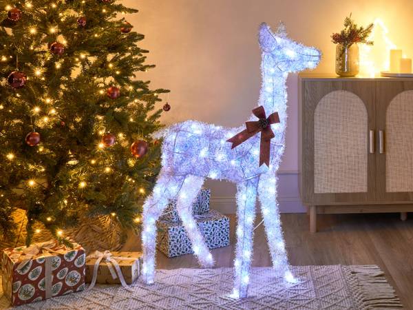 LED-decoratie AURENNE rood - wit - textiel - 90 x 110 x 30 cm