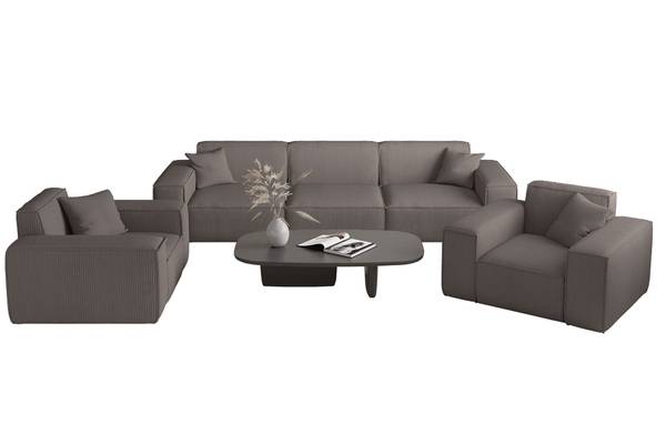 Sofaset CELES PREMIUM 3-1-1 Stoff Scala Taupe - 225 x 88 cm