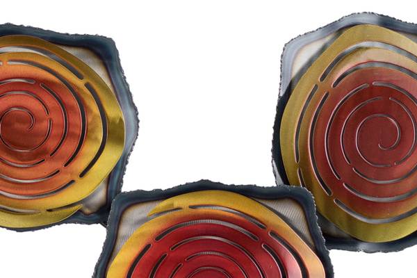 Wanddeko Abstrakt Cut Rot - Metall - 124 x 69 x 8 cm