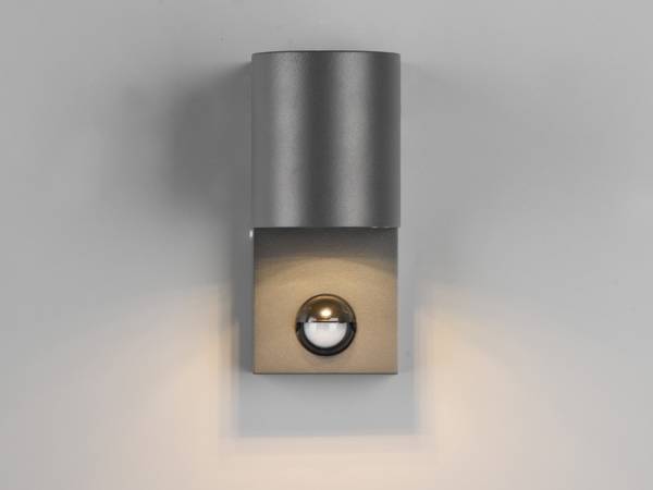 Außen Wandleuchte mit Bewegungsmelder Grau - Aluminium - 7 x 15 x 11 cm