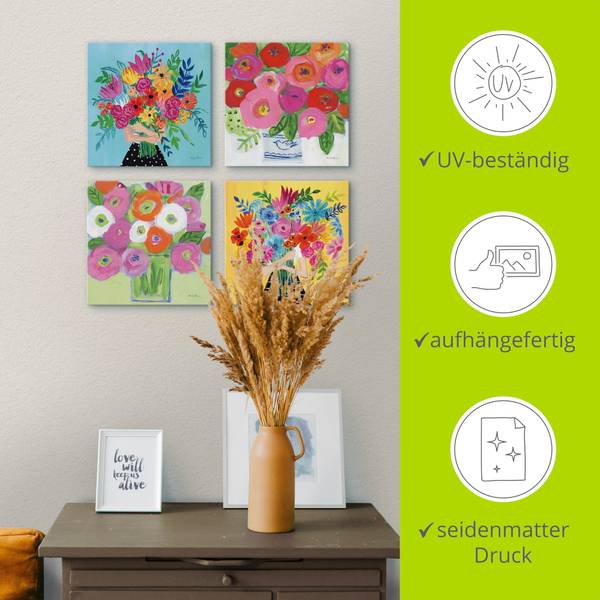 Leinwandbilder Set 4tlg. Flowers 40 x 40 cm