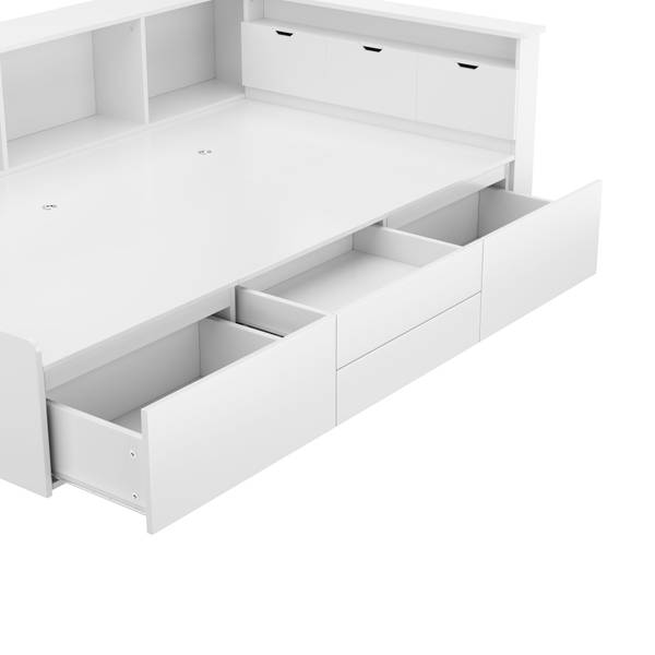 Jugendbett Levi Weiß - Holzwerkstoff - Massivholz - 118 x 66 x 213 cm