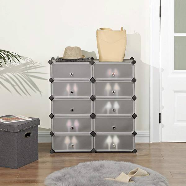 Schuhregal mit Fächern Harare 31 x 173 x 46 cm