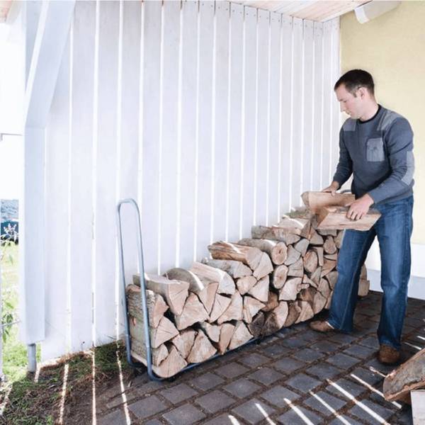 Kaminholz Aufbewahrung 405156 Silber - Metall - 234 x 31 x 234 cm