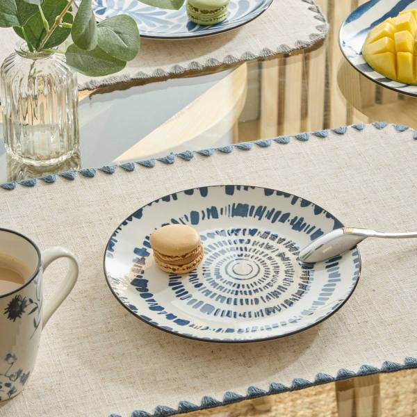 Teller UMAMI RAYON 6er-Set Blau - Kunststoff - 19 x 2 x 19 cm