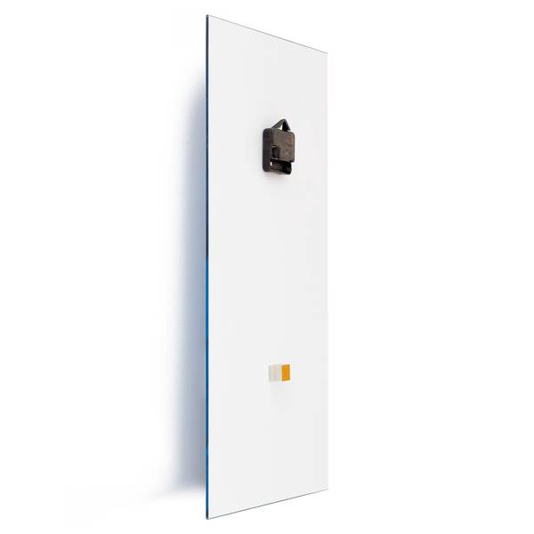 Wanduhr Abstrakt Beige Beige - Glas - 30 x 60 x 1 cm