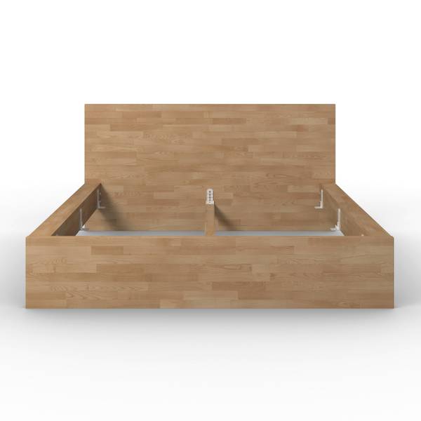 Bett WILMA Braun - Holz teilmassiv - 199 x 1 x 180 cm