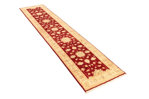 Loper Vloerkleed Ziegler XXXVII rood - wol - 62 x 1 x 306 cm