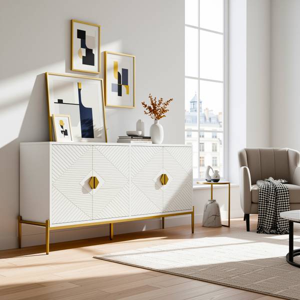Sideboard Apneumone Weiß - Holzwerkstoff - 40 x 80 x 162 cm