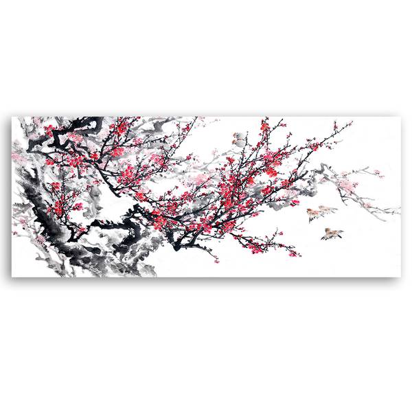Wandbild kirschzweig 120 x 40 cm