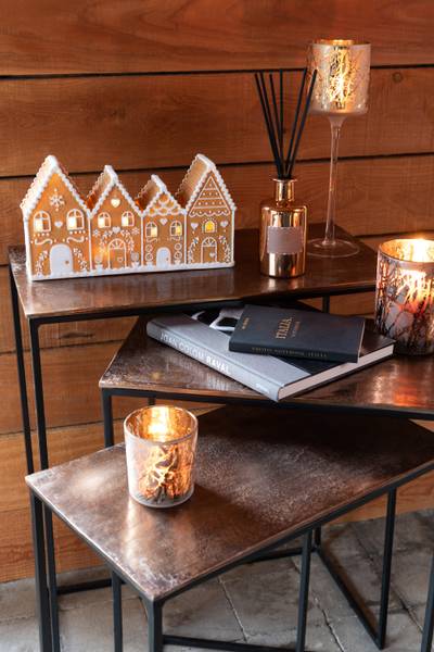 The Bridge Collection LED Lebkuchenhaus Strumpfhalter – Set Von 2, Leuchtend, Mit Timer, Batteriebetrieben