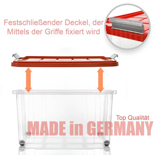 Aufbewahrungsbox 1769919 2er Set Rot - Kunststoff - 40 x 33 x 60 cm