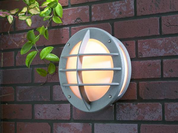 LED Außenwandleuchte Silber, Ø 31cm Silber