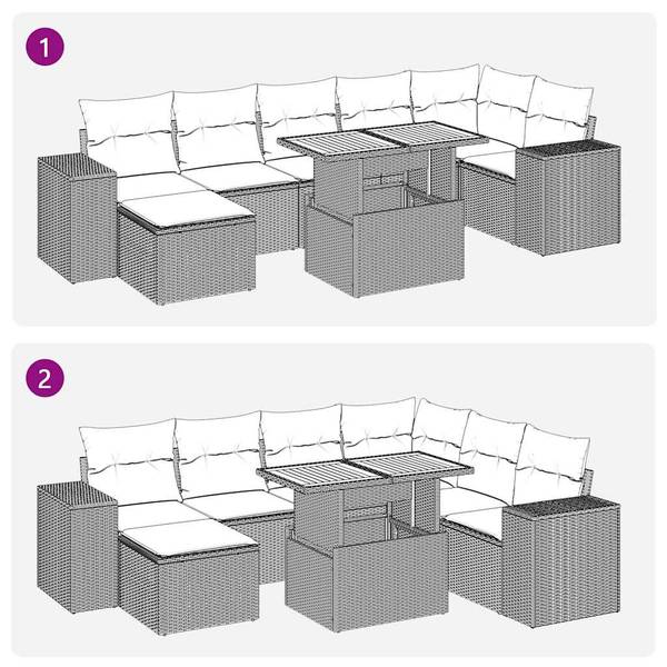 Garten-Lounge-Set 3037209-3 8-teilig Dunkelgrau - Grau
