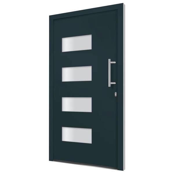 Porte d'entrée 3003744-2 Gris - Aluminium - PVC - 110 x 210 x 1 cm