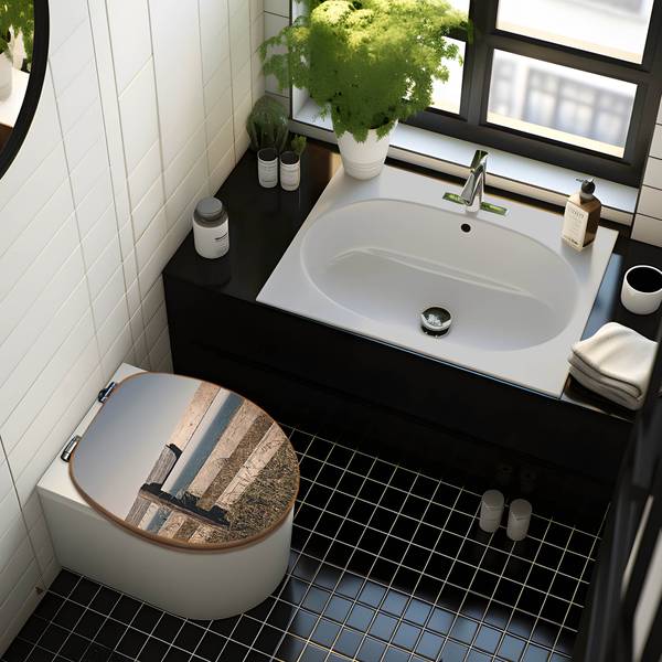 WC-Sitz mit Absenkautomatik Zaun am Meer Braun - Bambus - Holzwerkstoff - 38 x 5 x 49 cm