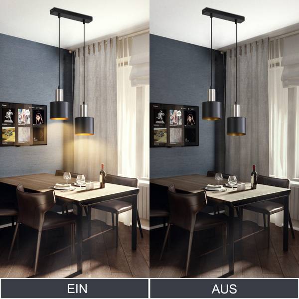 Suspension Lanz Noir - Métal - 30 x 174 x 30 cm