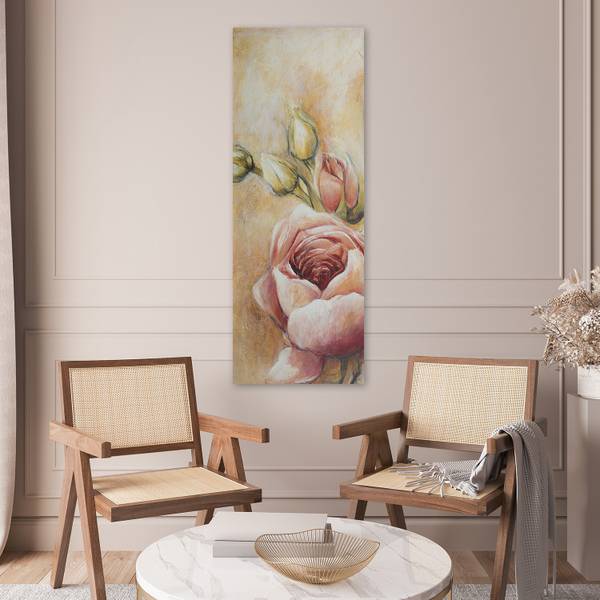 Wandbild gemalte rosen 30 x 90 cm