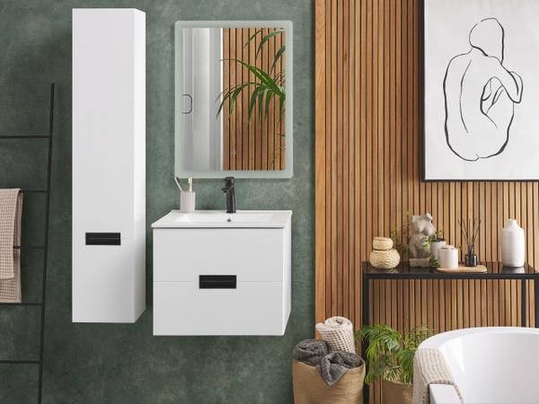 Badezimmerschrank TUDELA 4-tlg Weiß - Holzwerkstoff - 30 x 150 x 46 cm