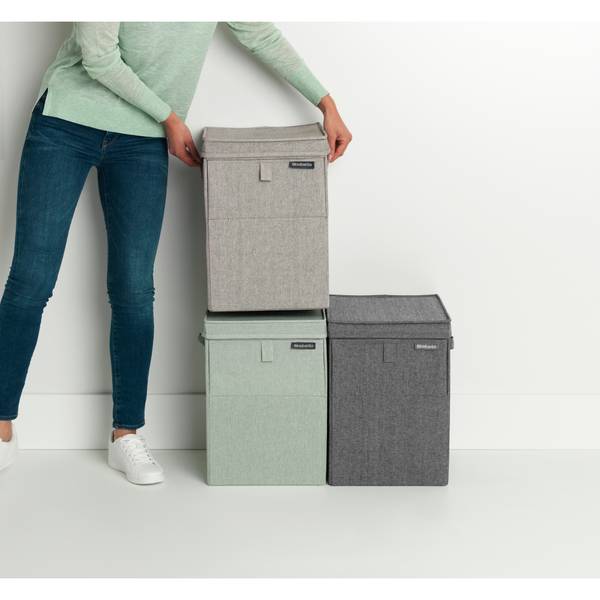 Wäschebox stapelbar Schwarz