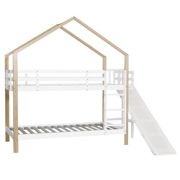 Etagenbett Jupitur Ⅱ Weiß - Kiefer - Stahl - 183 x 223 x 245 cm