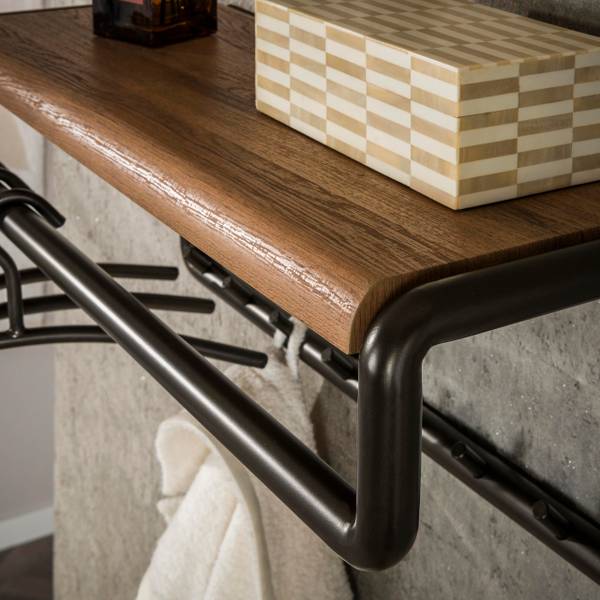 Kleiderablage LUNO Braun - Holz teilmassiv - 80 x 33 x 30 cm
