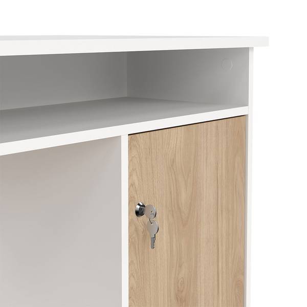 Schreibtisch FunctionPlus Weiß - Holzwerkstoff - 126 x 76 x 55 cm