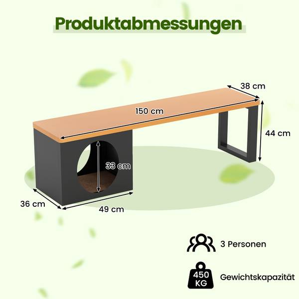 Metallbank ZB34814ORDE Schwarz - Metall - 38 x 44 x 150 cm