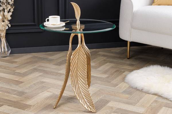 Beistelltisch FEATHER Gold - Metall - 44 x 65 x 44 cm