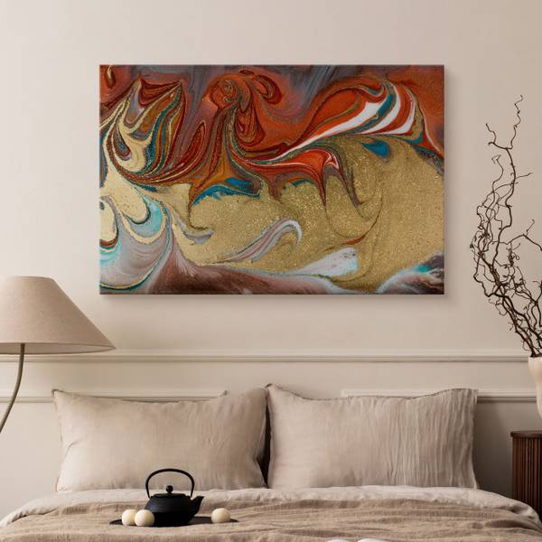 Leinwandbild Abstraktion Farbspiel 120 x 80 x 80 cm
