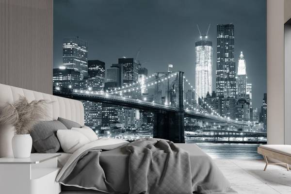 Fototapete NY  Bridge schwarz und weiß 350 x 245 cm
