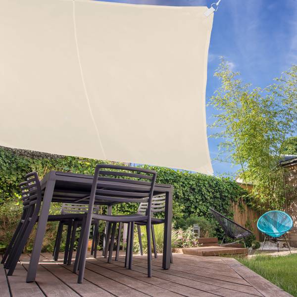 Sonnensegel Quadrat in Beige 400 x 400 cm