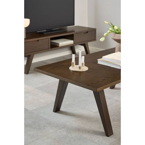 Table basse A-Line Gris - En partie en bois massif - 130 x 45 x 70 cm