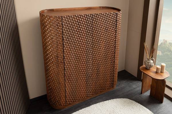 Barschrank ADLON Braun - Mango - 138 x 141 x 42 cm