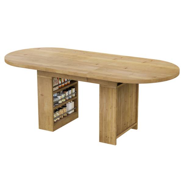 Esstisch MUDZomm393 Ⅲ Braun - Holzwerkstoff - 90 x 76 x 200 cm