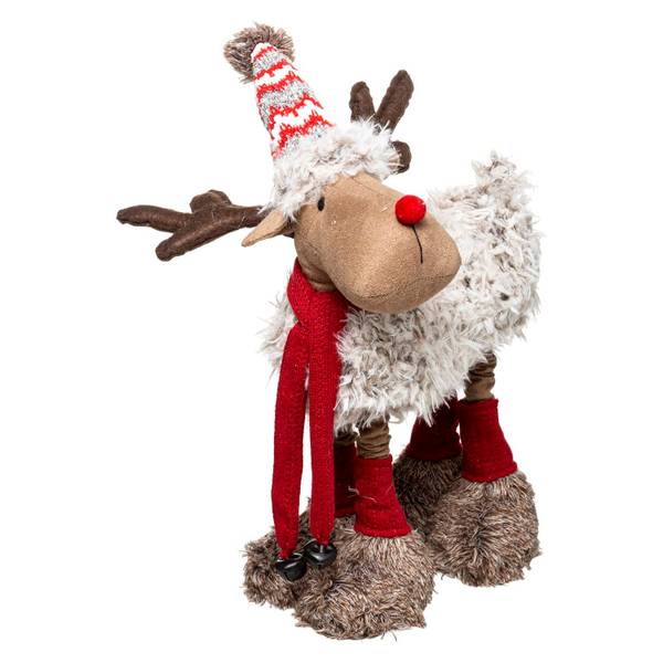 Teleskop-Rentierfigur 60 cm Grau - Textil - 28 x 53 x 16 cm