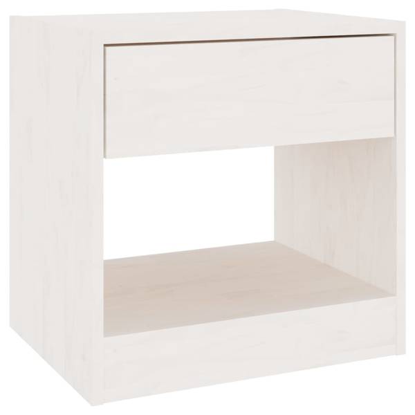 Nachttisch DE360 Weiß - Massivholz - 40 x 40 x 31 cm