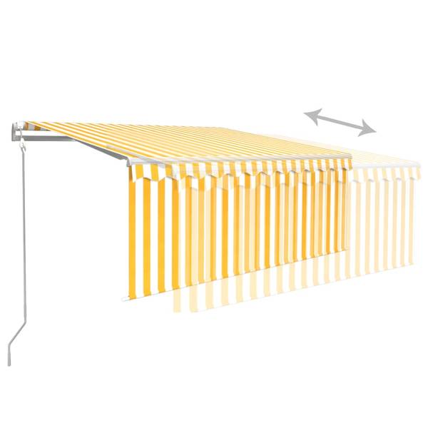 Uitschuifbare Luifel 3014350-2 wit - geel - Breedte: 350 cm