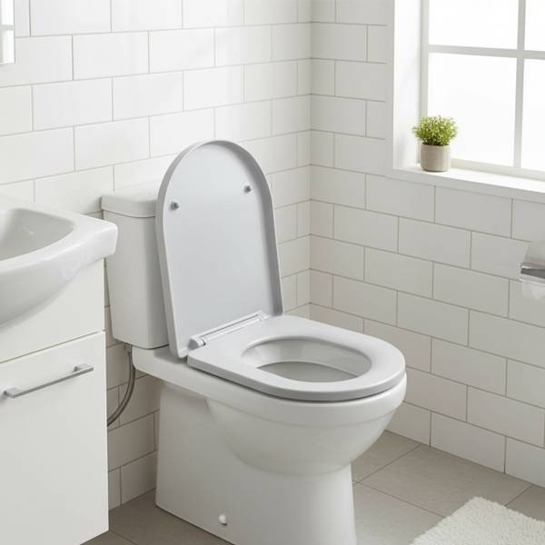 Toiletdeksel met afschuiffunctie wit