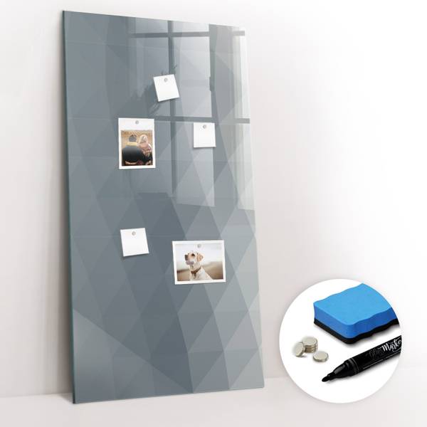 Glas Magnettafel Urban Stile Wellen 60 x 120 cm