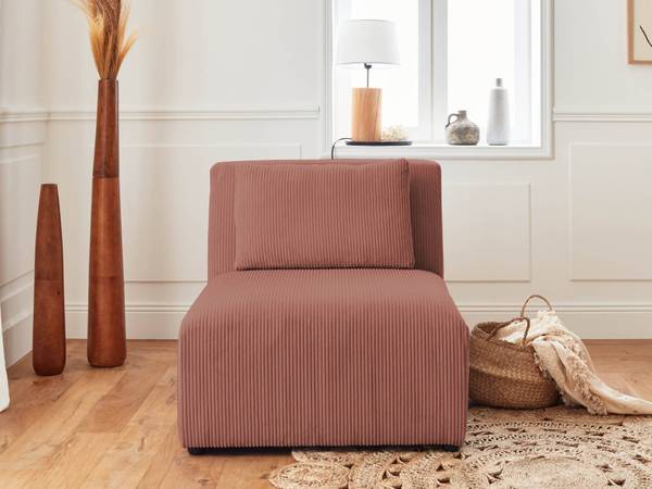 Ecksofa VICTOIRE Pink - Samt - 352 x 81 x 168 cm