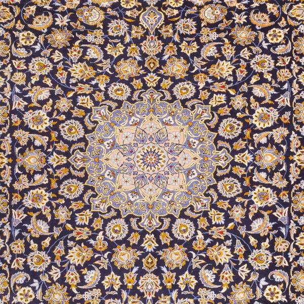 Orientteppich Oriental Blau - Naturfaser - 318 x 1 x 420 cm