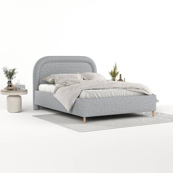 Polsterbett ZOYA mit Stauraum Stoff Riva Grau - Liegefläche Breite: 180 cm