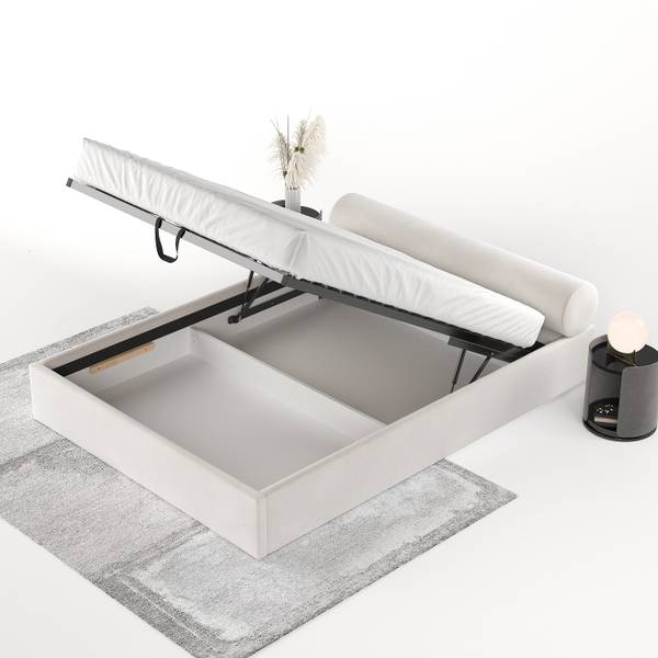 Polsterbett SOLVO mit Stauraum Paros Creme - Liegefläche Breite: 160 cm