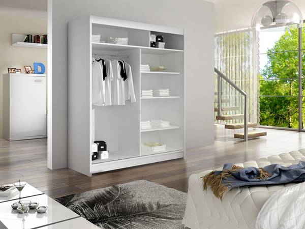 Kleiderschrank Lino IV Eiche - Weiß