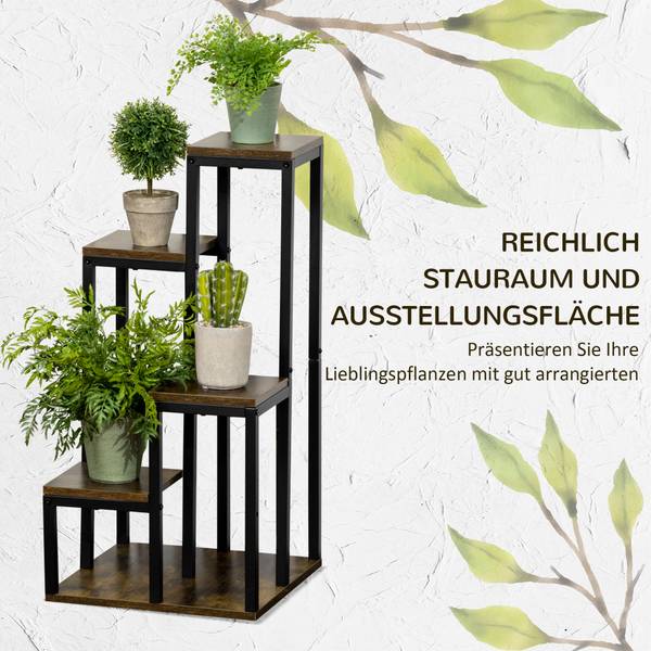 Pflanzenständer BB5531 Braun - Holzwerkstoff - 40 x 81 x 40 cm