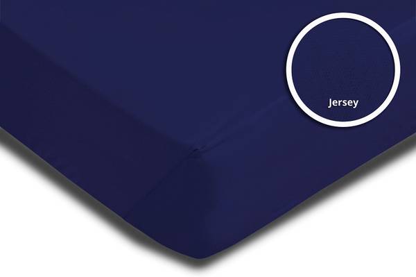 2 Bettlaken Wasserbett navy 200 x 220 cm Blau - Jersey - 200 x 40 x 220 cm