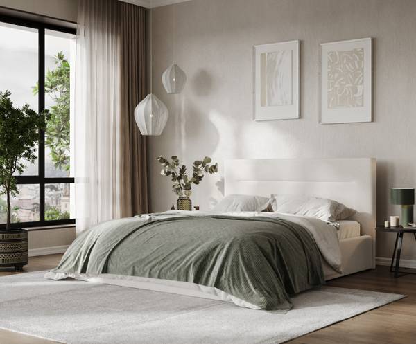 Polsterbett LILINE mit Stauraum Paros Creme - Liegefläche Breite: 140 cm