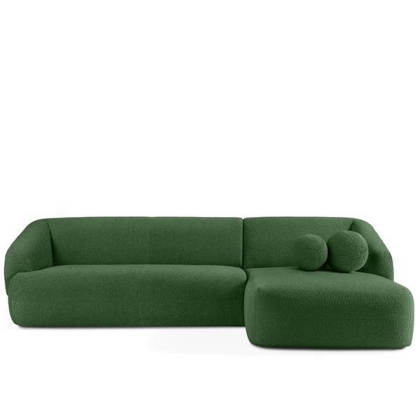 Hoekbank rechts VIRA groen - bouclé