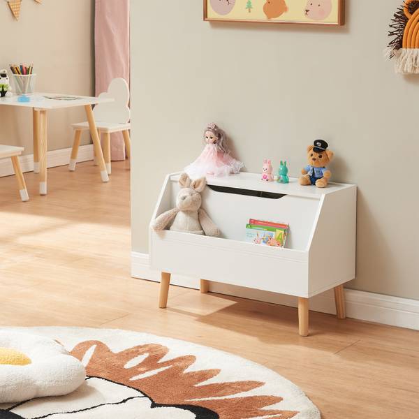 Coffre à jouets Aavanrar Blanc - Bois manufacturé - 60 x 43 x 30 cm